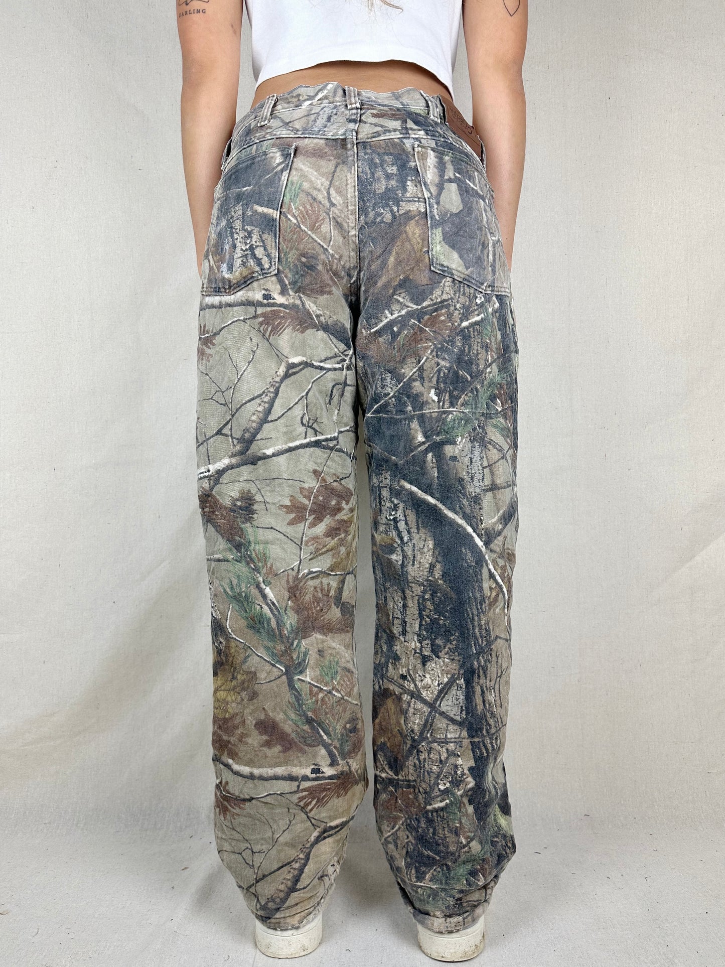 90's Wrangler Realtree Camo Heavy Duty Insulated Vintage Jeans Size 34x30