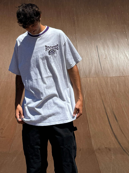 90's Colorado Rockies MLB USA Made Embroidered Vintage T-Shirt Size XL