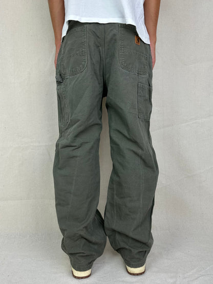 90's Carhartt Vintage Heavy Duty Carpenter Jeans Size 34x32