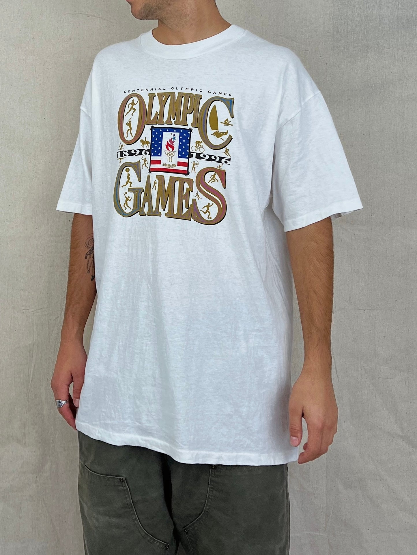 1996 Atlanta Olympics Vintage T-Shirt Size XL-2XL