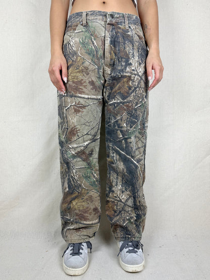 90's Wrangler Realtree Camo Heavy Duty Insulated Vintage Jeans Size 34x30