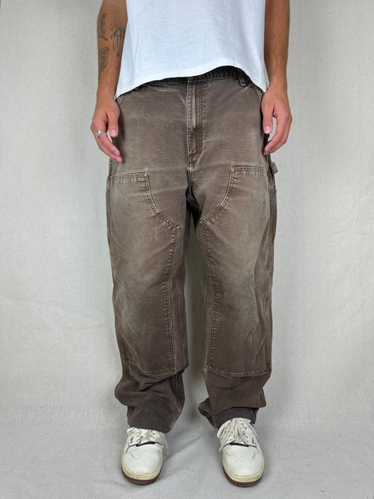 90's Carhartt Heavy Duty Double Knee Vintage Carpenter Jeans Size 38x31