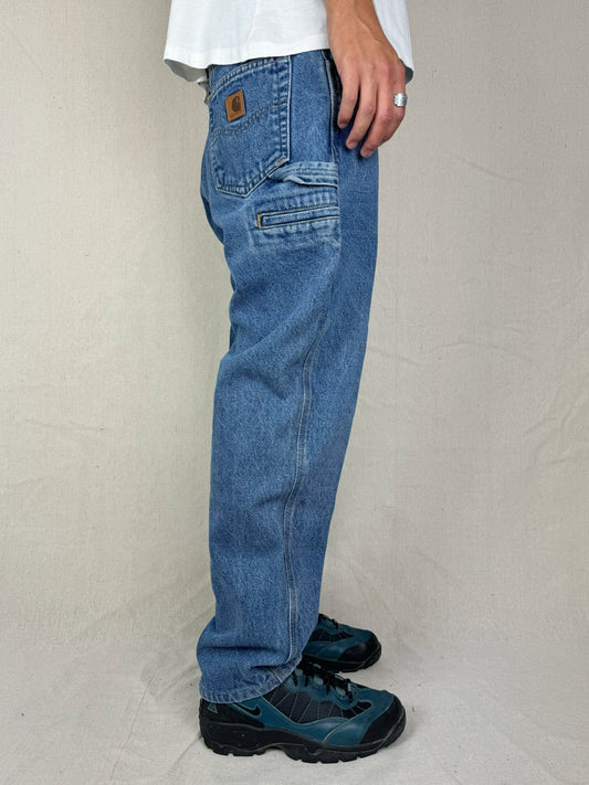 90's Carhartt Heavy Duty Vintage Carpenter Jeans Size 34x31