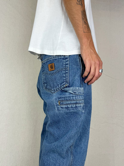 90's Carhartt Heavy Duty Vintage Carpenter Jeans Size 34x31