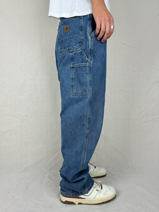 90's Carhartt Heavy Duty Vintage Carpenter Jeans Size 36x34
