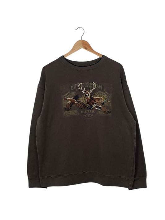 90's Outdoorsman Club Retreat Embroidered Vintage Sweatshirt Size M-L