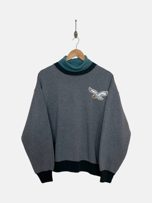 90's Philadelphia Eagles Embroidered Vintage Mock-Neck Sweatshirt Size M