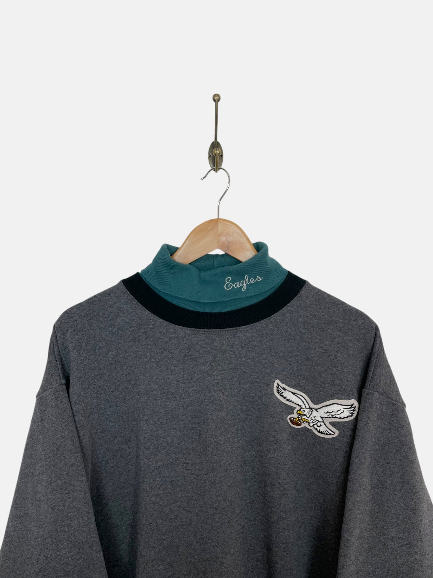 90's Philadelphia Eagles Embroidered Vintage Mock-Neck Sweatshirt Size M