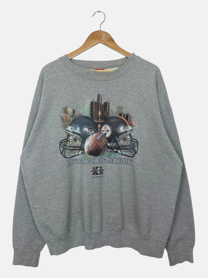 90's Super Bowl XL Detroit Vintage Sweatshirt Size 2XL