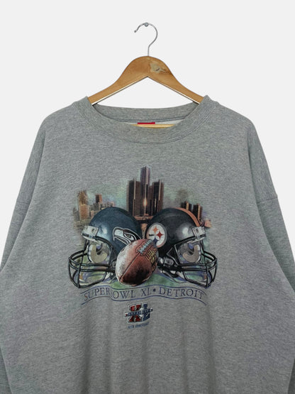 90's Super Bowl XL Detroit Vintage Sweatshirt Size 2XL