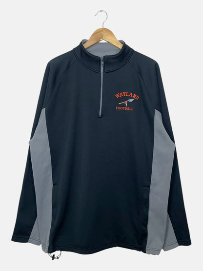 90's Wayland Football Embroidered Vintage Quarter-zip Sweatshirt Size 2XL