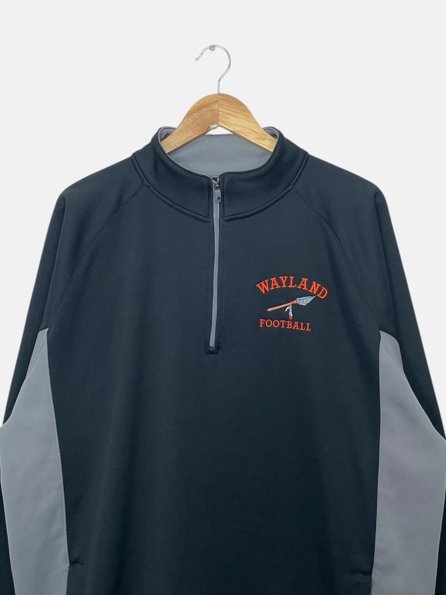 90's Wayland Football Embroidered Vintage Quarter-zip Sweatshirt Size 2XL