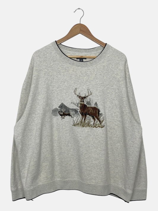90's Croft & Barrow Deer Embroidered Vintage Sweatshirt Size XL-2XL