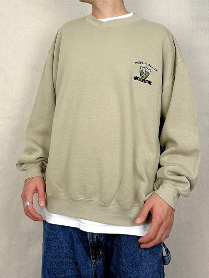 90's Pebble Beach Embroidered Vintage Sweatshirt Size L-XL