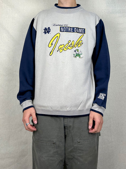 90's Notre Dame Embroidered Vintage Sweatshirt Size L