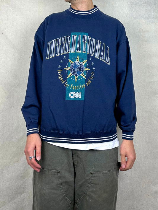 90's CNN International Vintage Sweatshirt Size M-L