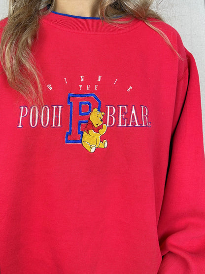90's Disney Winnie The Pooh Embroidered Vintage Sweatshirt Size 14-16
