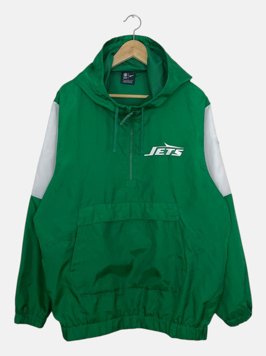 90's Nike New York Jets Embroidered Vintage Quarter-zip Pull-over Jacket Size L-XL