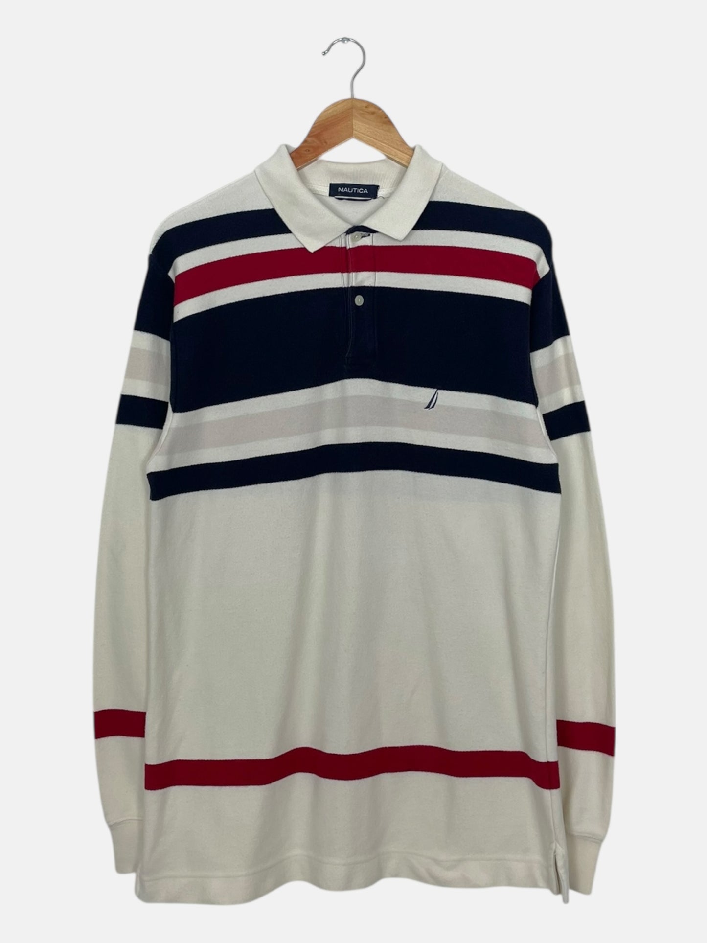 90's Nautica Embroidered Vintage Button-up Sweatshirt Size M