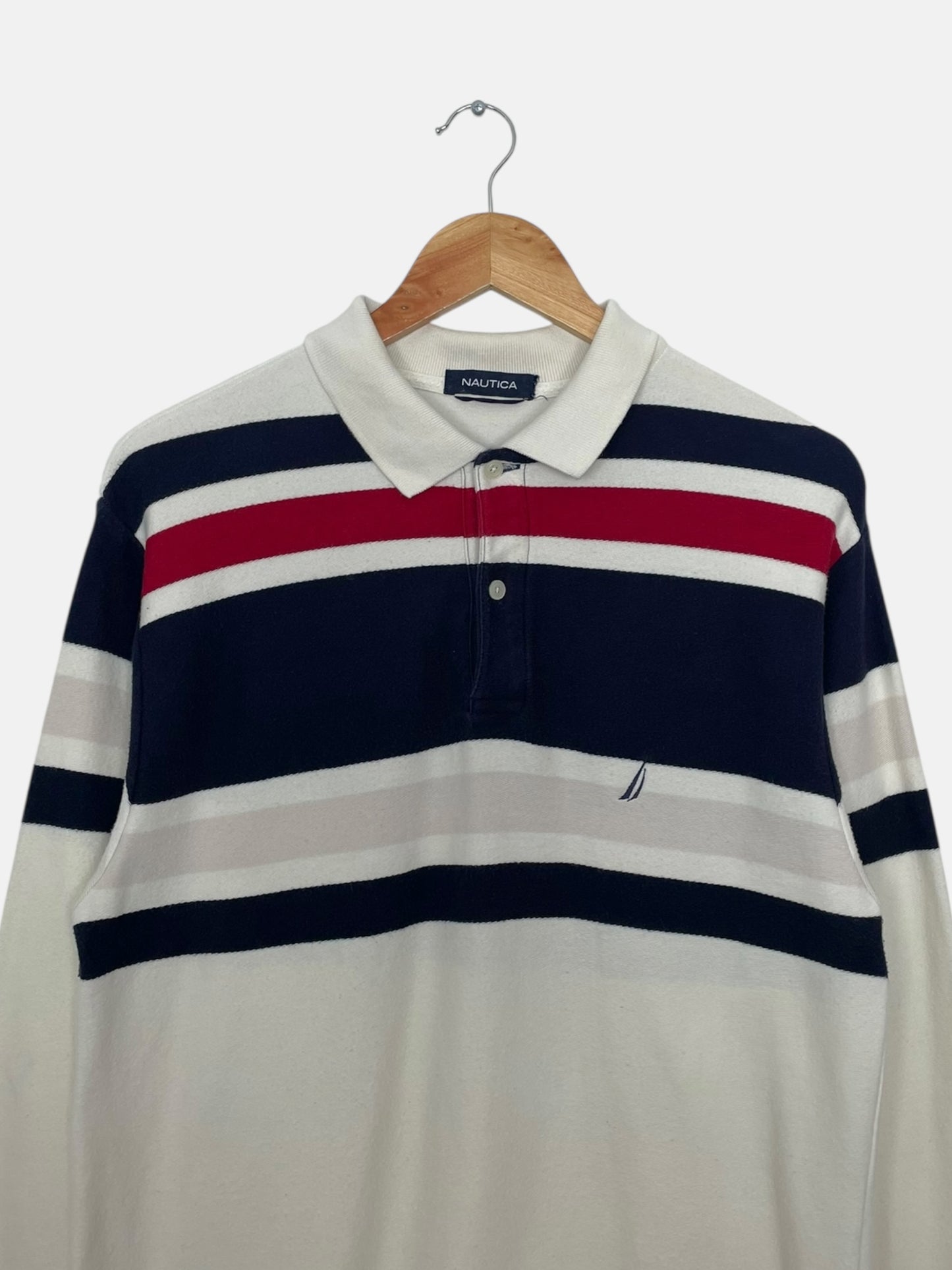 90's Nautica Embroidered Vintage Button-up Sweatshirt Size M