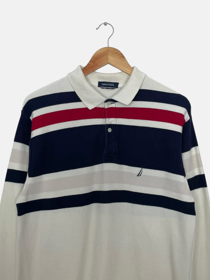 90's Nautica Embroidered Vintage Button-up Sweatshirt Size M