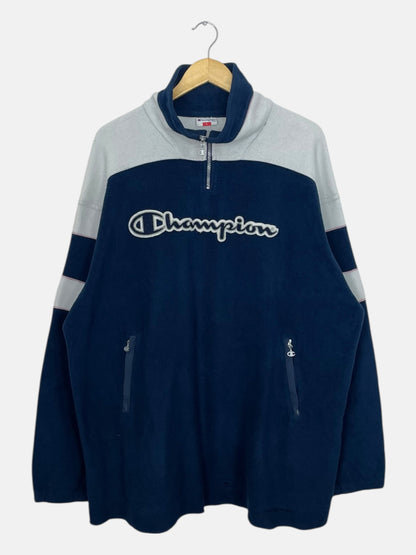 90's Champion Embroidered Vintage Fleece Quarter-zip Sweatshirt Size XL-2XL