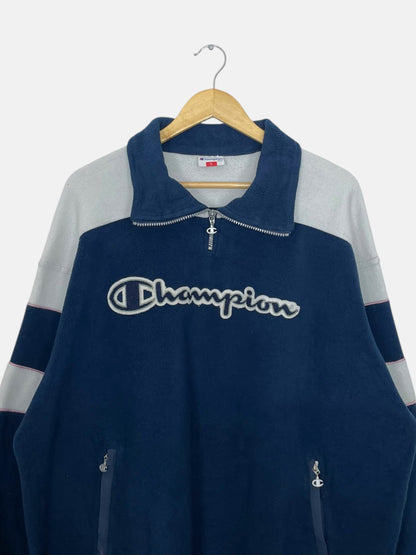 90's Champion Embroidered Vintage Fleece Quarter-zip Sweatshirt Size XL-2XL
