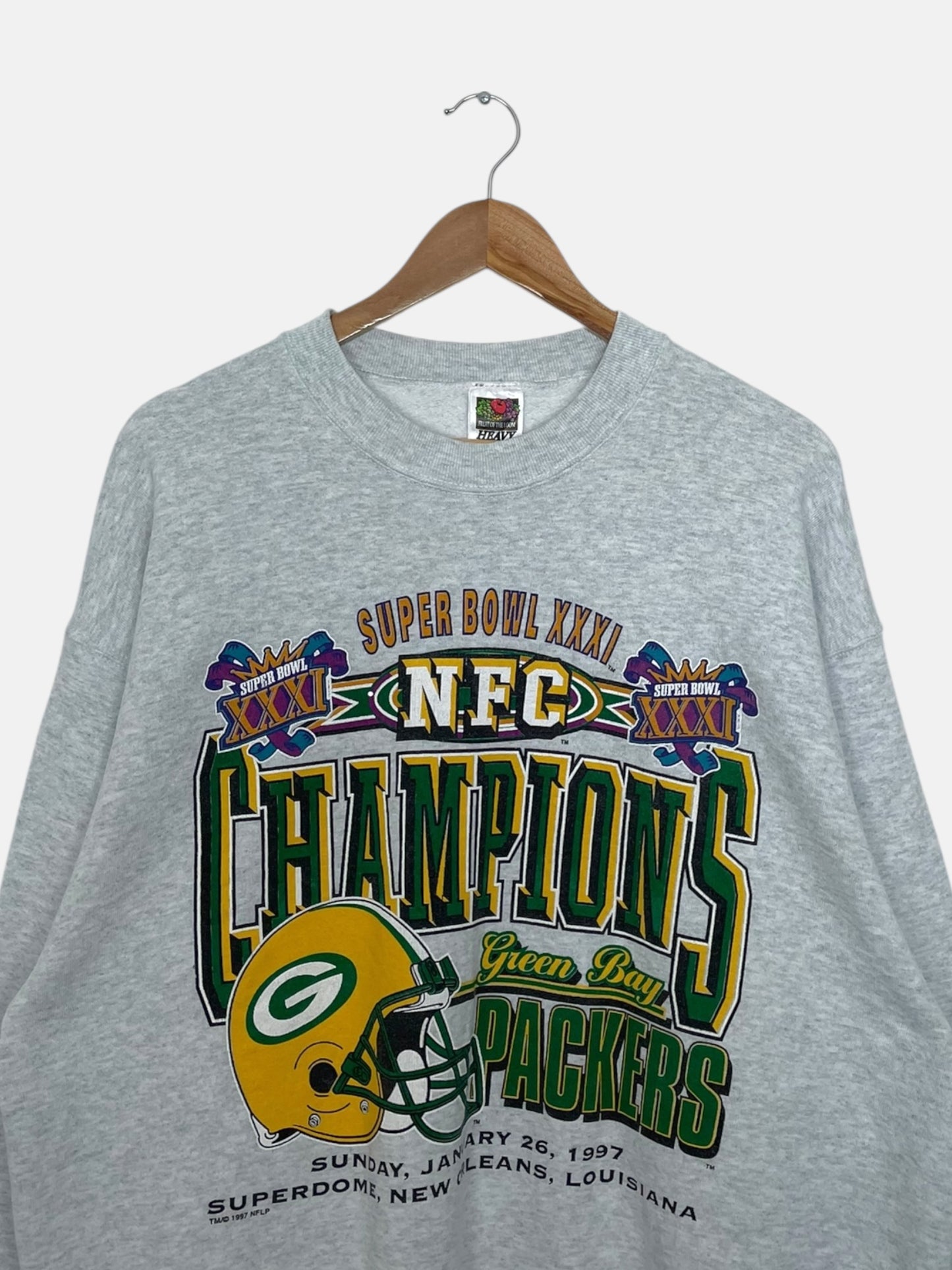 90's Green Bay Packers NFC Champions Vintage Sweatshirt Size XL-2XL