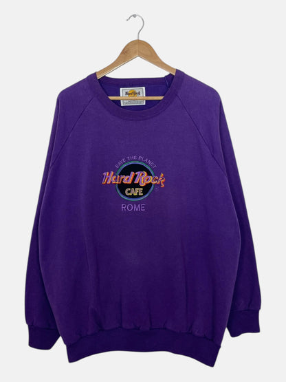 90's Hard Rock Cafe Rome Embroidered Vintage Sweatshirt Size XL