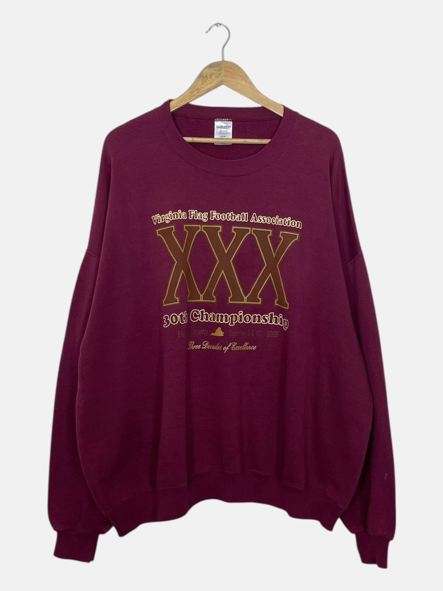 90's Virginia Flag Football Association Vintage Sweatshirt Size 2XL