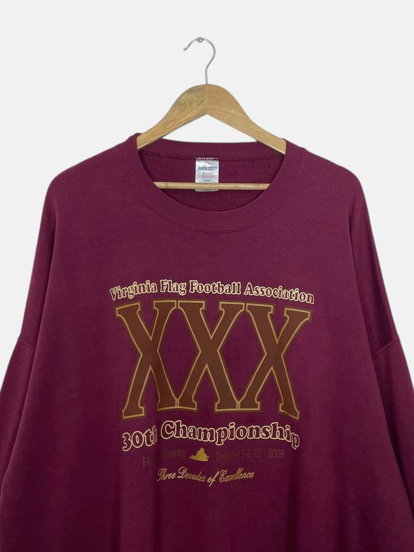 90's Virginia Flag Football Association Vintage Sweatshirt Size 2XL