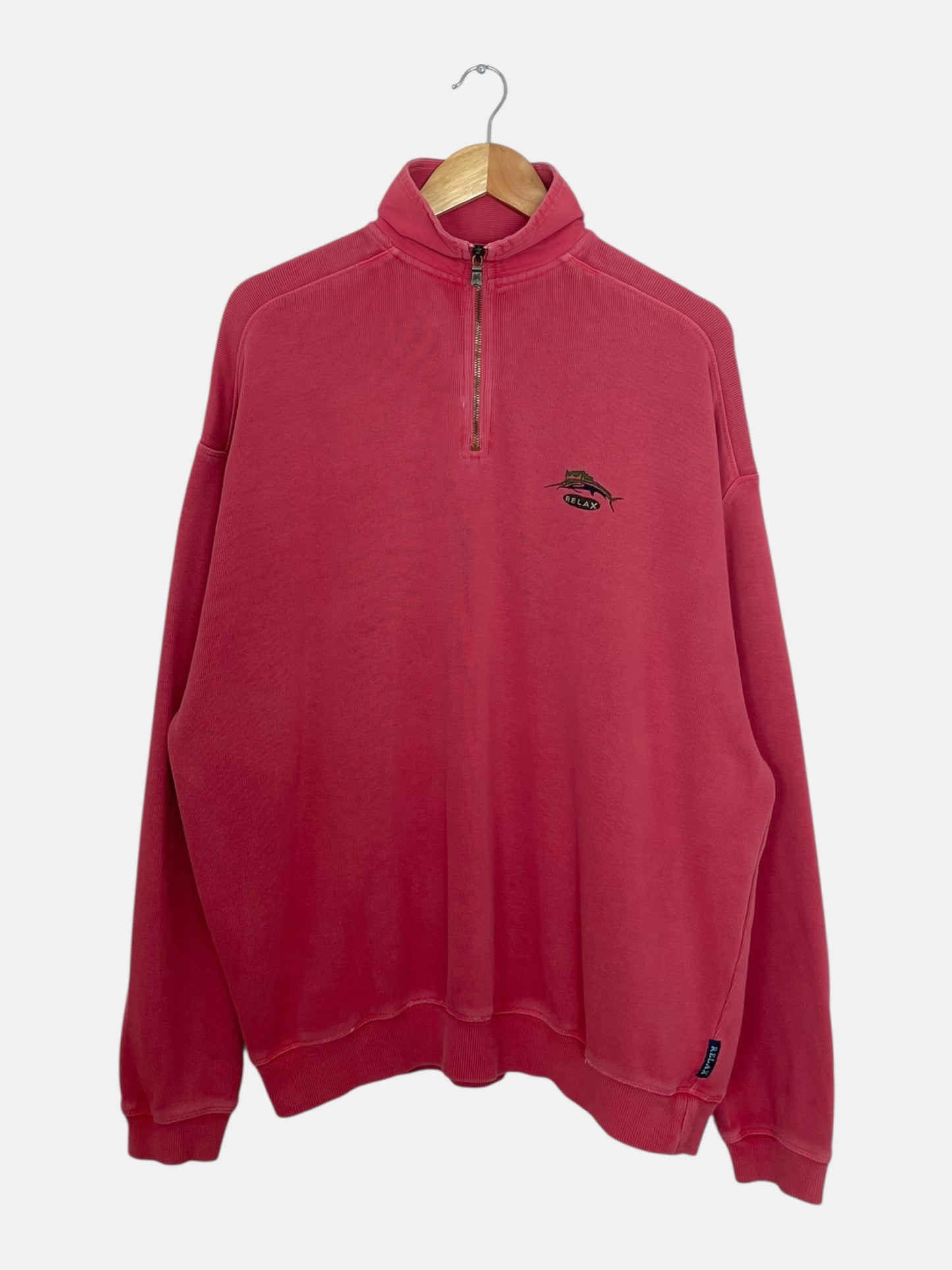 90's Relax Embroidered Vintage Quarter-zip Sweatshirt Size 2XL