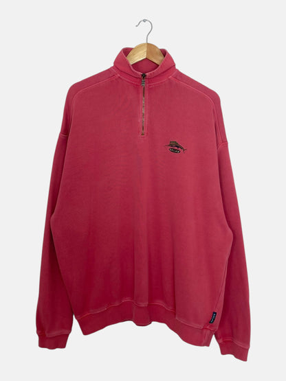 90's Relax Embroidered Vintage Quarter-zip Sweatshirt Size 2XL