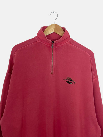 90's Relax Embroidered Vintage Quarter-zip Sweatshirt Size 2XL