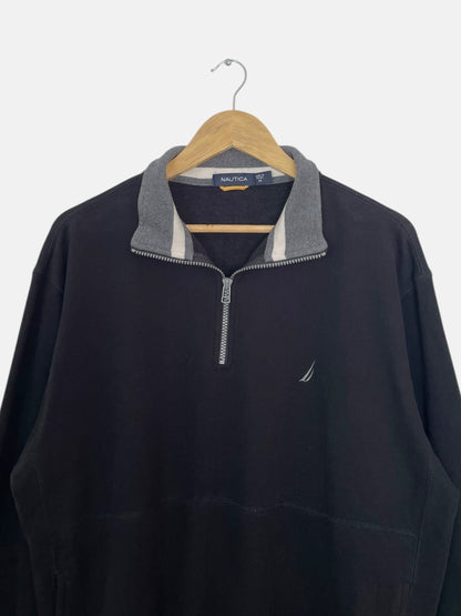 90's Nautica Embroidered Vintage Quarter-zip Sweatshirt Size L