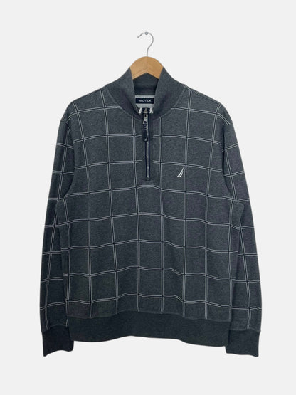 90's Nautica Embroidered Vintage Quarter-zip Sweatshirt Size L
