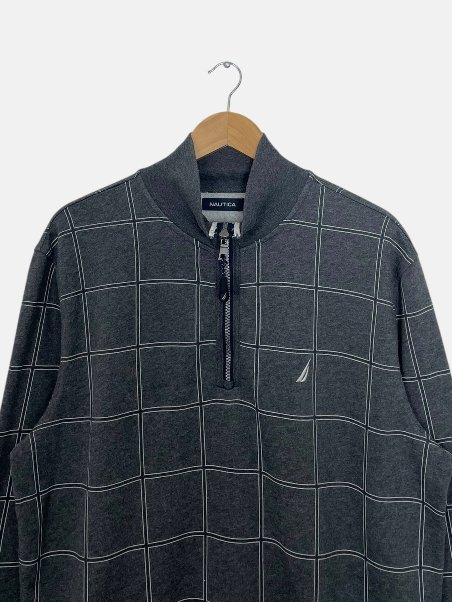 90's Nautica Embroidered Vintage Quarter-zip Sweatshirt Size L