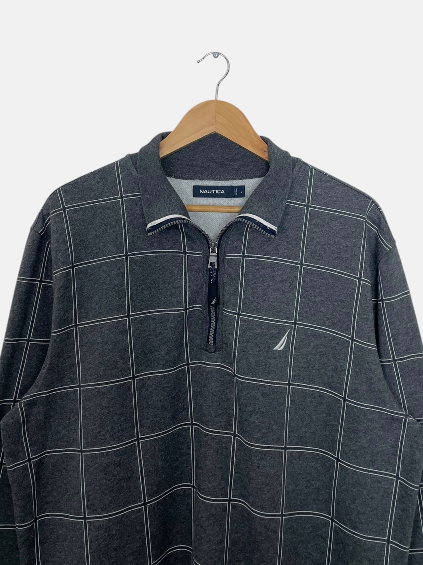 90's Nautica Embroidered Vintage Quarter-zip Sweatshirt Size L