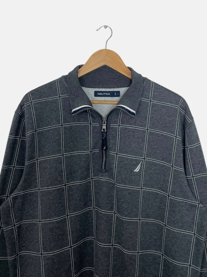 90's Nautica Embroidered Vintage Quarter-zip Sweatshirt Size L