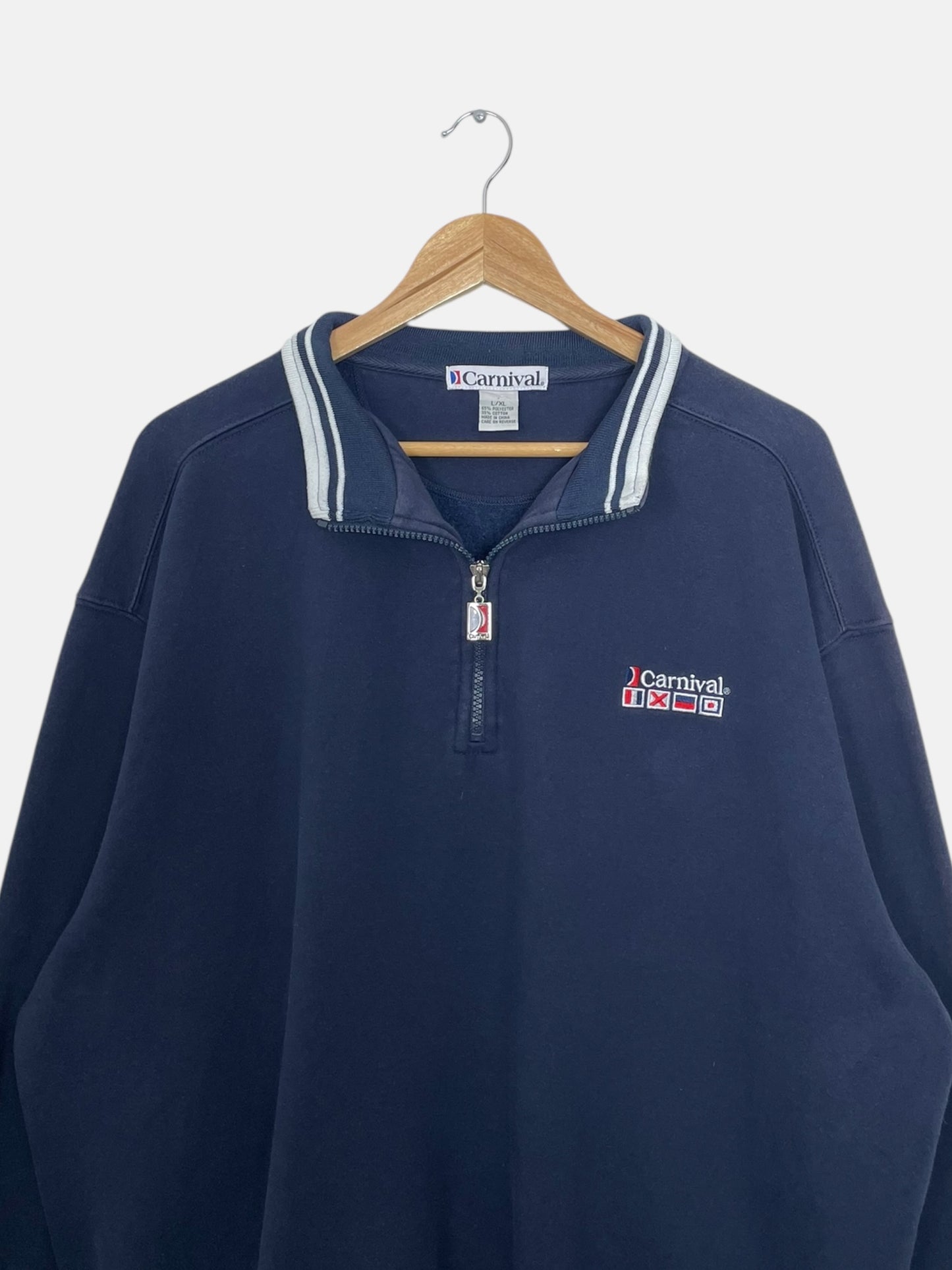 90's Carnival Embroidered Vintage Quarter-zip Sweatshirt Size XL