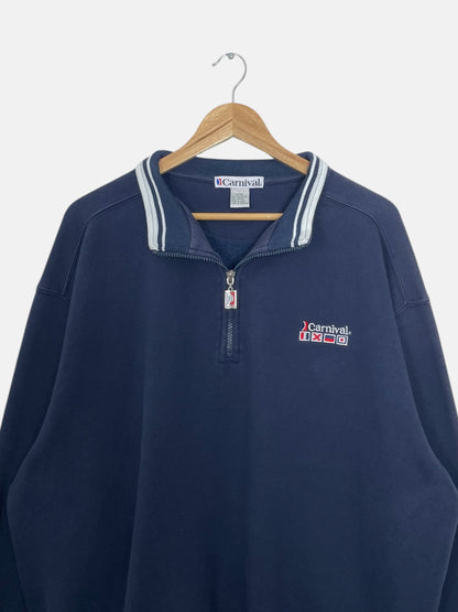 90's Carnival Embroidered Vintage Quarter-zip Sweatshirt Size XL