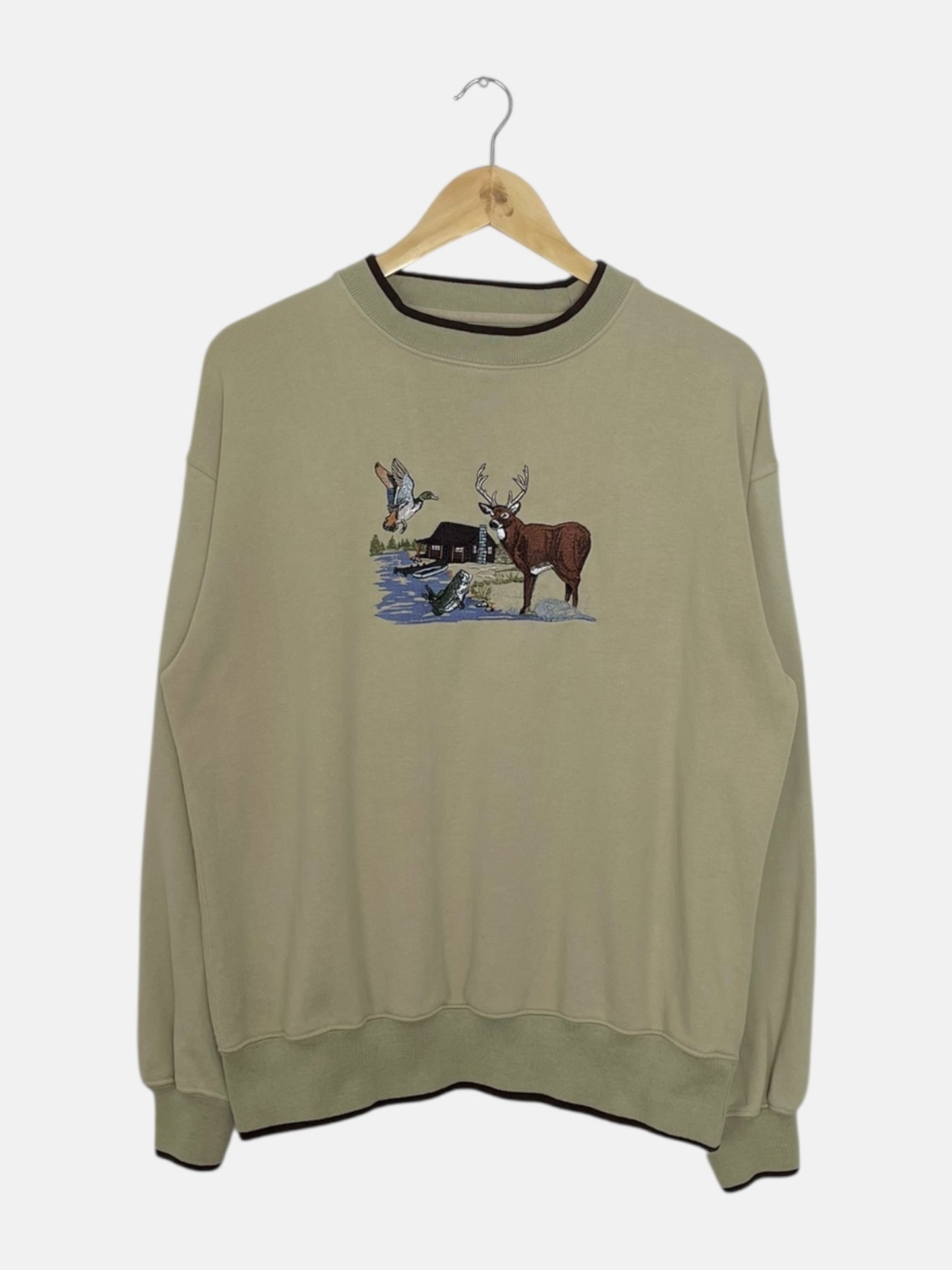 90's Woodland Trail Embroidered Vintage Sweatshirt Size M