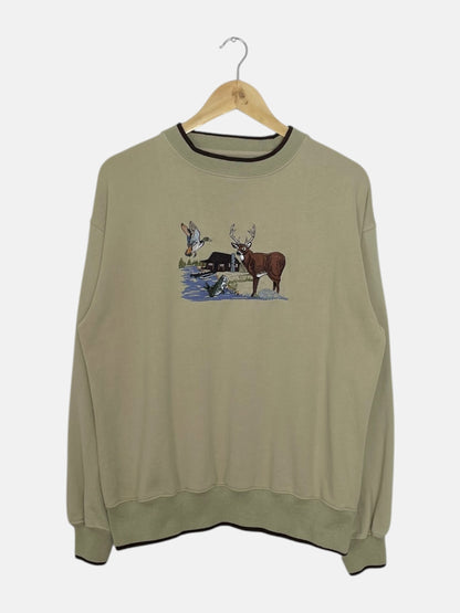 90's Woodland Trail Embroidered Vintage Sweatshirt Size M