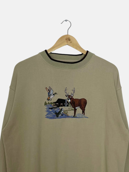 90's Woodland Trail Embroidered Vintage Sweatshirt Size M
