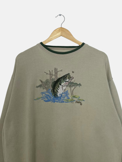 90's Croft & Barrow Fish Embroidered Vintage Sweatshirt Size XL