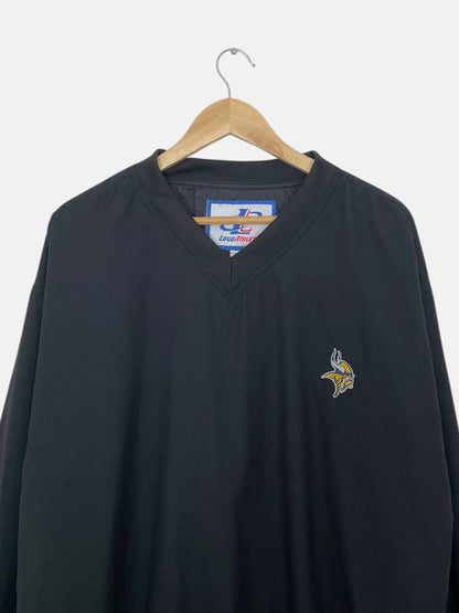 90's Vikings Embroidered Vintage Pull-over Jacket Size M