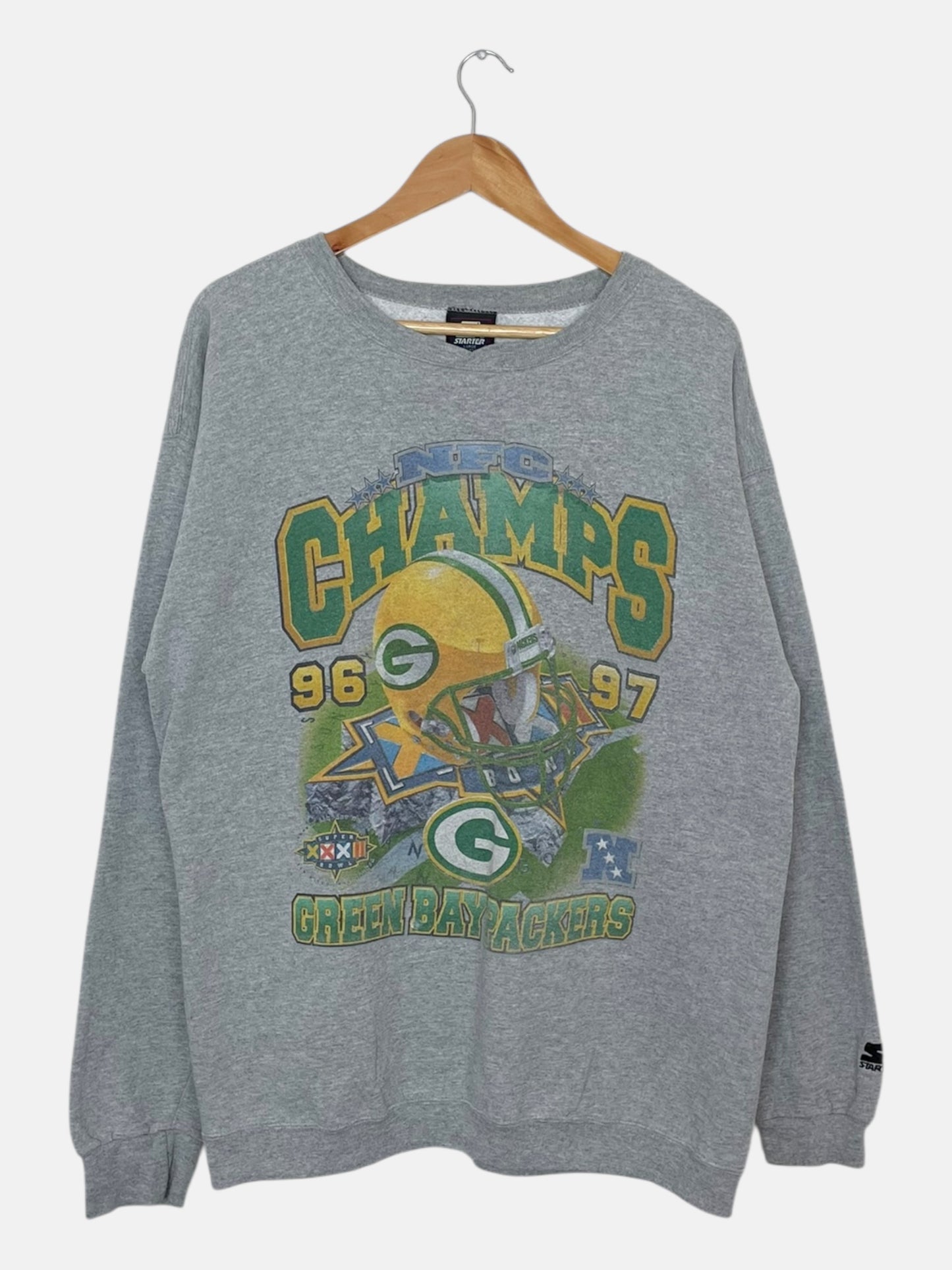 90's Starter Green Bay Packers NFC Champs Vintage Sweatshirt Size L-XL