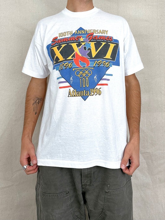 1996 Atlanta Olympics USA Made Vintage T-Shirt Size M-L