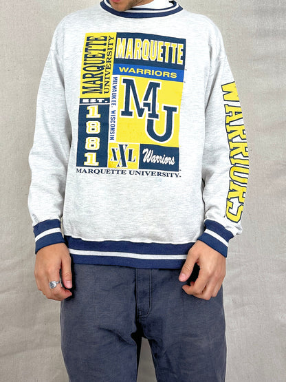 90's Marquette University Warriors USA Made Vintage Sweatshirt Size M
