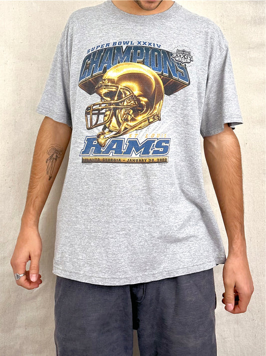 NFL St Louis Rams Super Bowl Champions Vintage T-Shirt Size M-L